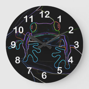 Grande Horloge Ronde Trémie au néon