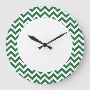 Grande Horloge Ronde Trendy chevron Wall Clock