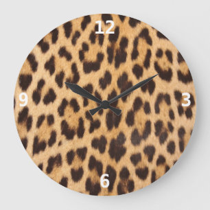 Grande Horloge Ronde trendy stylislisi wild safari leopard print