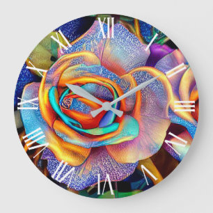 Grande Horloge Ronde Très beau rêve d'art Rose unique
