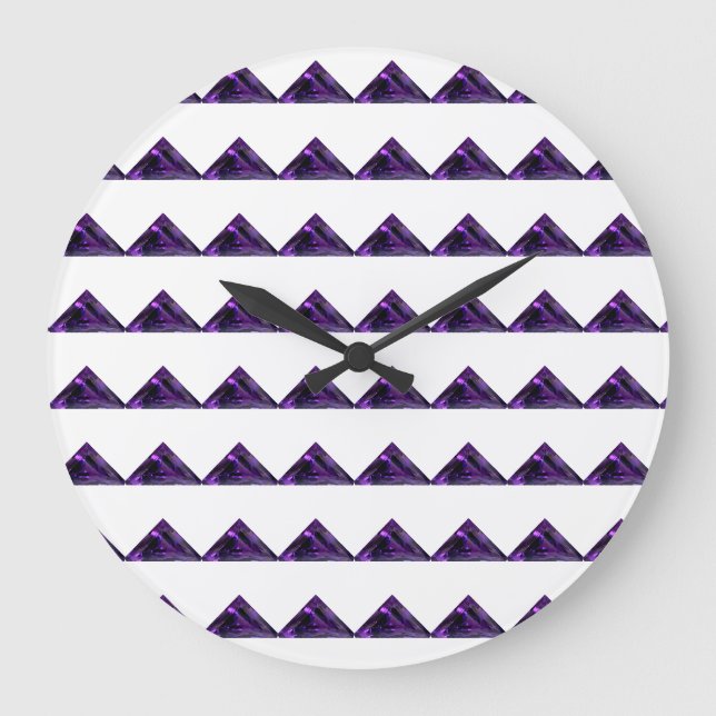 Grande Horloge Ronde Triangle Amethyst, Février Pierre de naissance, vi (Recto)