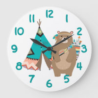 Tribal Bear et Tipi Teal Number