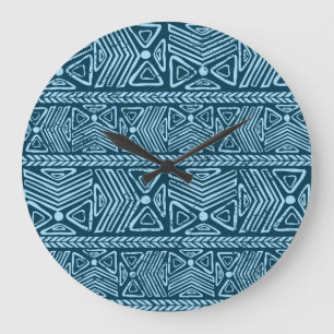 Grande Horloge Ronde Tribal vintage ethnique, sans couture motif.