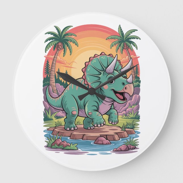 Grande Horloge Ronde Triceratops triomphe (Recto)