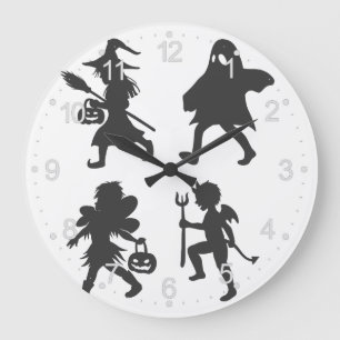 Grande Horloge Ronde Trick or régal - Choisir la couleur arrière - plan