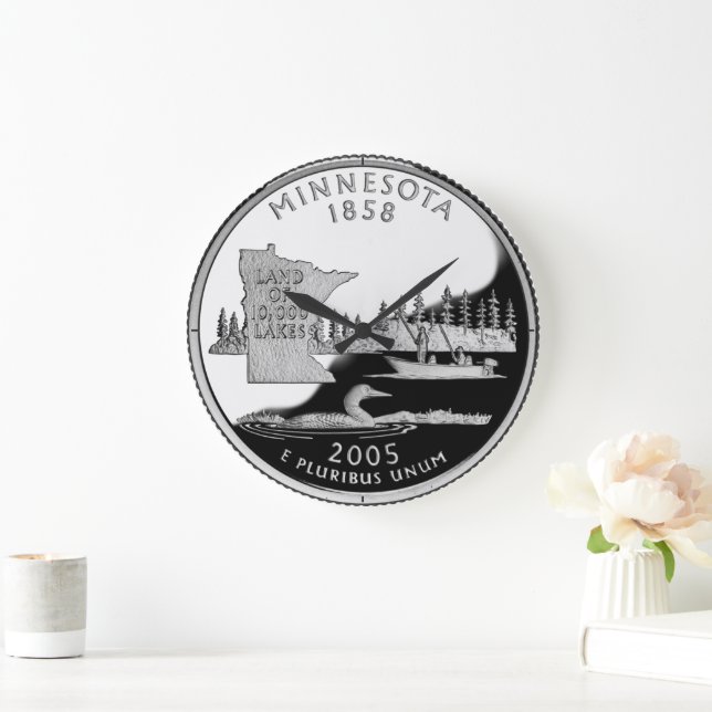 Grande Horloge Ronde Trimestre de l'État de Faux Minnesota Côté inverse (Maison)