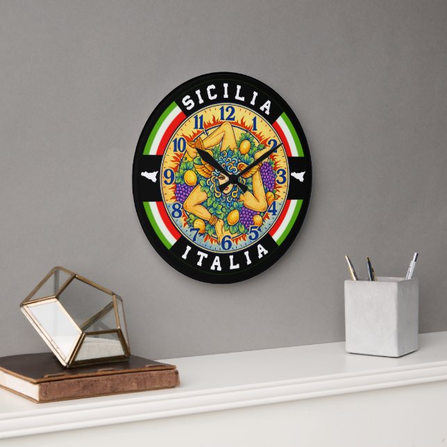Grande Horloge Ronde Trinacria Sicilia Italia  (Bureau)