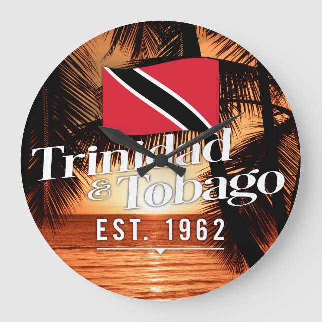Grande Horloge Ronde "Trinidad & Tobago Est. Coucher De Soleil De 1962  (Recto)