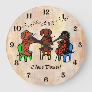Grande Horloge Ronde Trio chaîne Dachshund