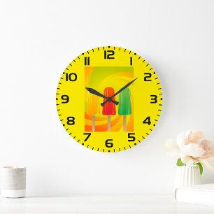 Grande Horloge Ronde Trio de sucettes glacées d'été Popsicles lumineuse