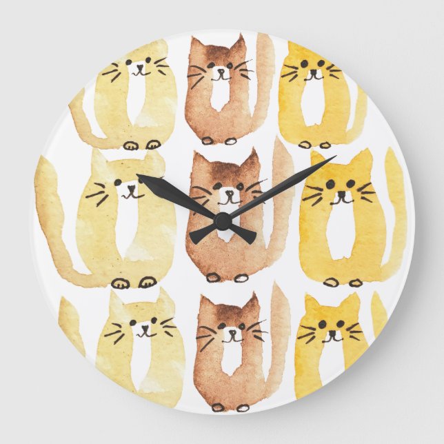 Grande Horloge Ronde Trois Chats (Recto)