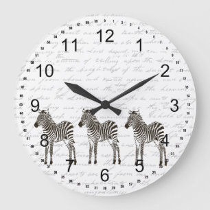 Grande Horloge Ronde Trois zèbres