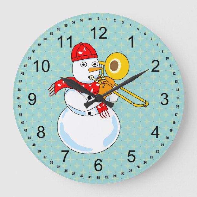 Grande Horloge Ronde Trombone Snowman (Recto)