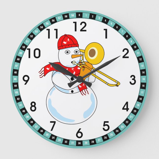Grande Horloge Ronde Trombone Snowman (Recto)