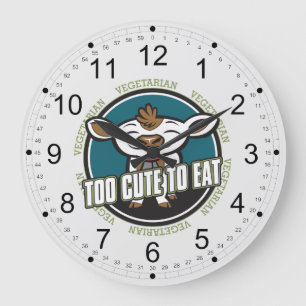 Grande Horloge Ronde Trop mignon pour manger la vache