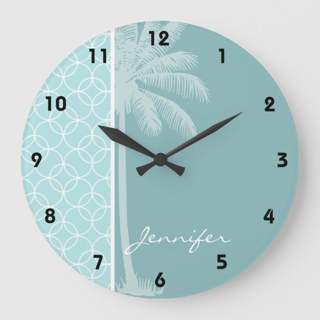 Grande Horloge Ronde Tropcal Baby Blue (Recto)