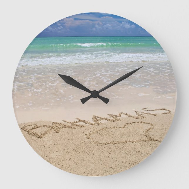 Grande Horloge Ronde Tropical Beach Wall Clock (Recto)
