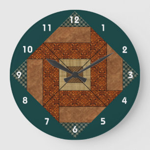 Grande Horloge Ronde Trottoir colonial en le DK. Vert et brun de