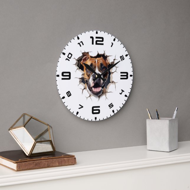 Grande Horloge Ronde Trou fissuré de la boîte 3D (Bureau)