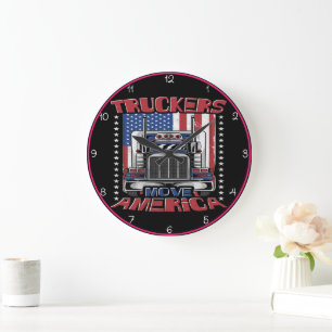 Grande Horloge Ronde Truckers Move America : Stars and Stripes