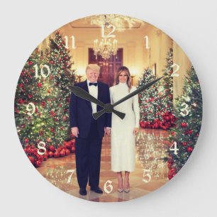 Grande Horloge Ronde Trump Président des États-Unis Maison Blanche Noël