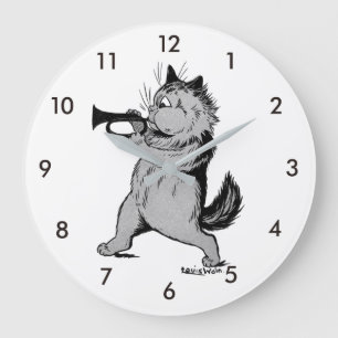 Grande Horloge Ronde Trumpet Player (Trumpeter) Chat, Louis Wain