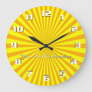 Grande Horloge Ronde Tu es mon soleil Sunburst Sunshine
