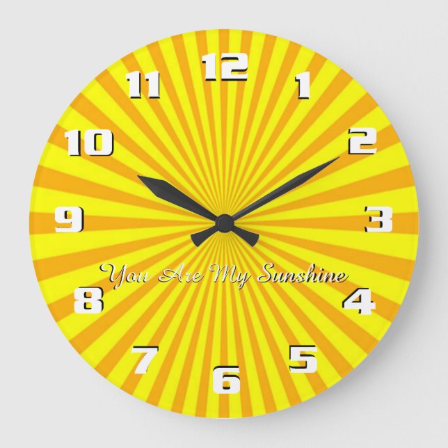 Grande Horloge Ronde Tu es mon soleil Sunburst Sunshine (Recto)