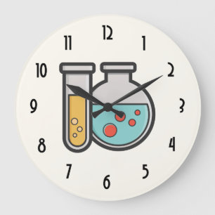 Grande Horloge Ronde Tube d'essai de chimie et bécher