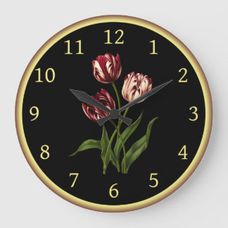 Grande Horloge Ronde Tulip tardive 001 ~ Art botanique ~ ~