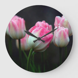Grande Horloge Ronde Tulipes