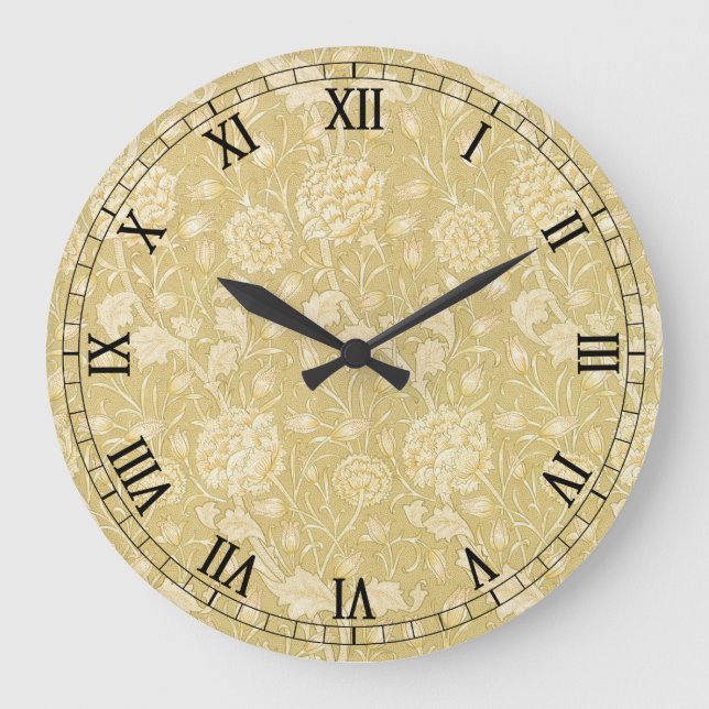 Grande Horloge Ronde Tulipes sauvages par William Morris, Art des Fleur (Recto)