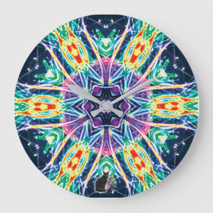 Grande Horloge Ronde Tulips Kaleidoscope