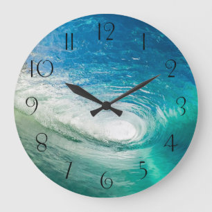 Grande Horloge Ronde Tunnel de Turquoise Blue Ocean