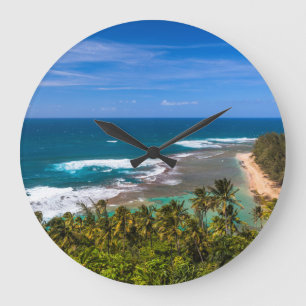 Grande Horloge Ronde Tunnels Beach vu depuis le sentier Kalalau
