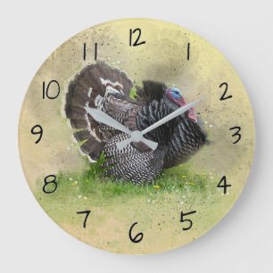 Grande Horloge Ronde Turquie Art animal sauvage