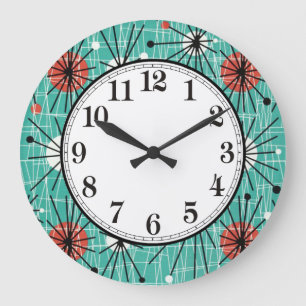 Grande Horloge Ronde Turquoise atomique