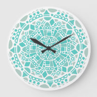 Turquoise Blue Mosaic Fresh White Boho Mandala
