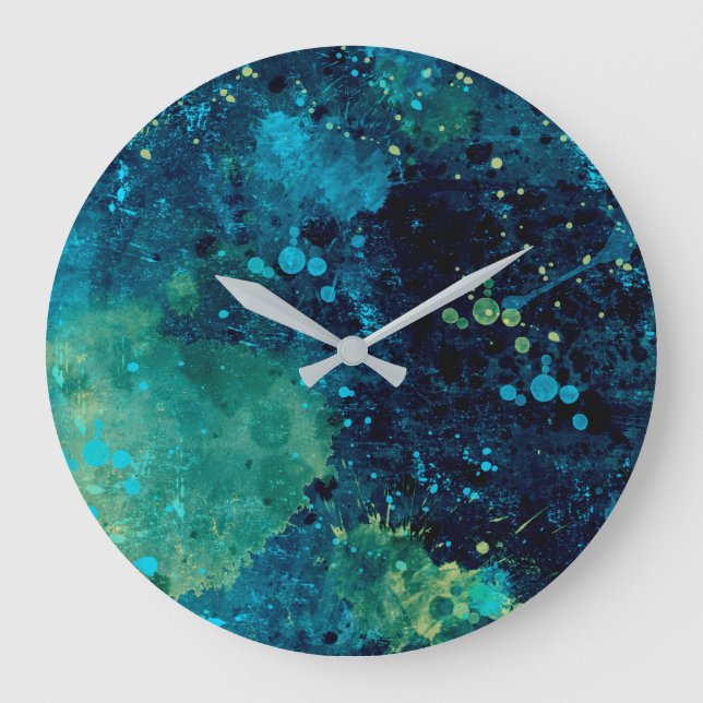 Grande Horloge Ronde Turquoise et Yellow (Recto)