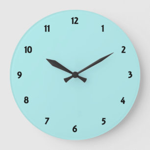 Grande Horloge Ronde Turquoise pâle