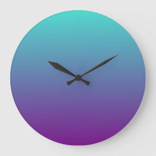 Grande Horloge Ronde Turquoise Purple Ombre