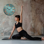 Grande Horloge Ronde Turquoise Rose en cuivre Or Romain en cuir Verre U<br><div class="desc">Unique minimaliste et décoratif Correspond à la mode réelle dans la décoration maison. Vous pouvez modifier la forme et la couleur de la main.</div>