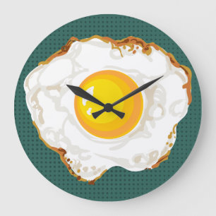Grande Horloge Ronde Turquoise Style Rétro Cuisine d'Oeufs Friveté Déco