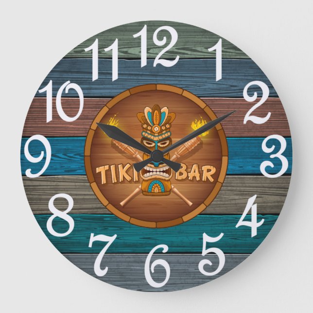 Grande Horloge Ronde Turquoise Tiki Bar (Recto)