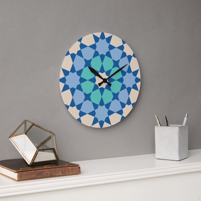 Grande Horloge Ronde Turquoise Tranquility pattern (Bureau)