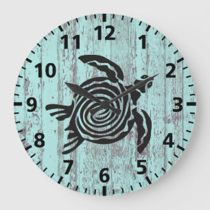 Grande Horloge Ronde Turtle Beach Shabby