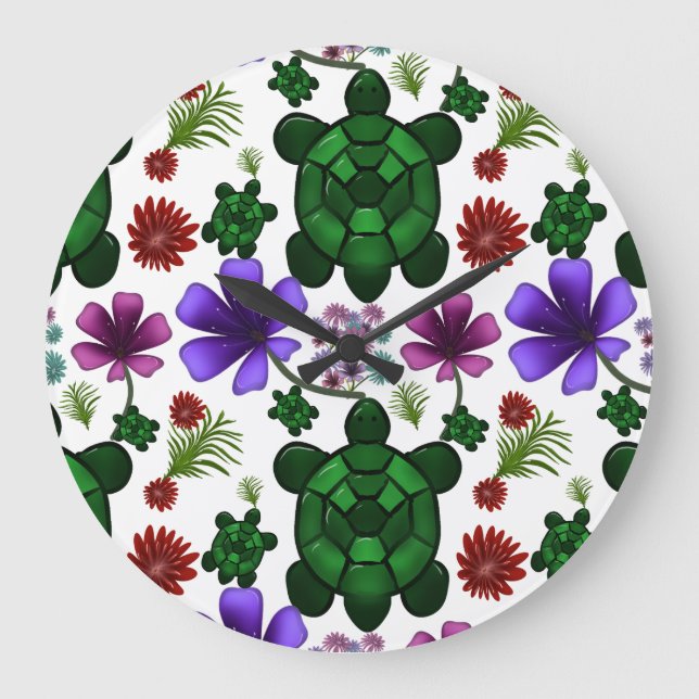 Grande Horloge Ronde Turtle floral pattern  (Recto)
