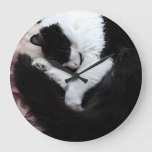Grande Horloge Ronde Tuxedo Chat Kitty Chats Noir et Blanc Catalogue