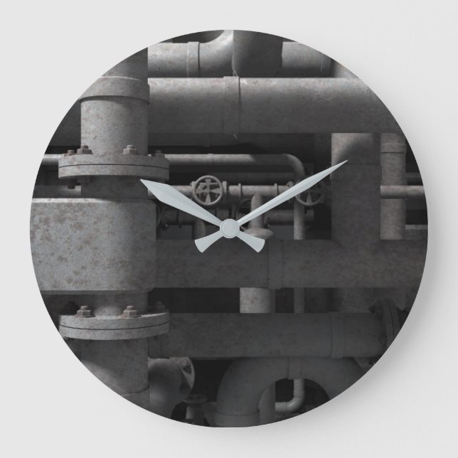 Grande Horloge Ronde Tuyaux et vannes industriels (Recto)