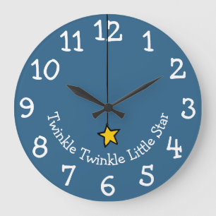 Grande Horloge Ronde Twinkle Cute Gold Star